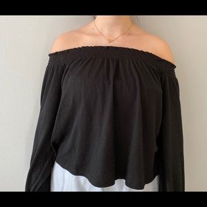 Black off the shoulder blouse